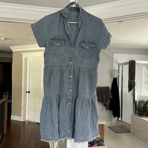 Denim snap dress